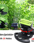 Lawns, garden sprinklers, automatically rotatable by 180 °