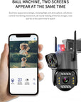 8MP 4K Pan Tilt WiFi Camera Dual Lens Dual Screen Full Color Night Vision Automatic Tracking Wireless Outdoor Monitoring Camera